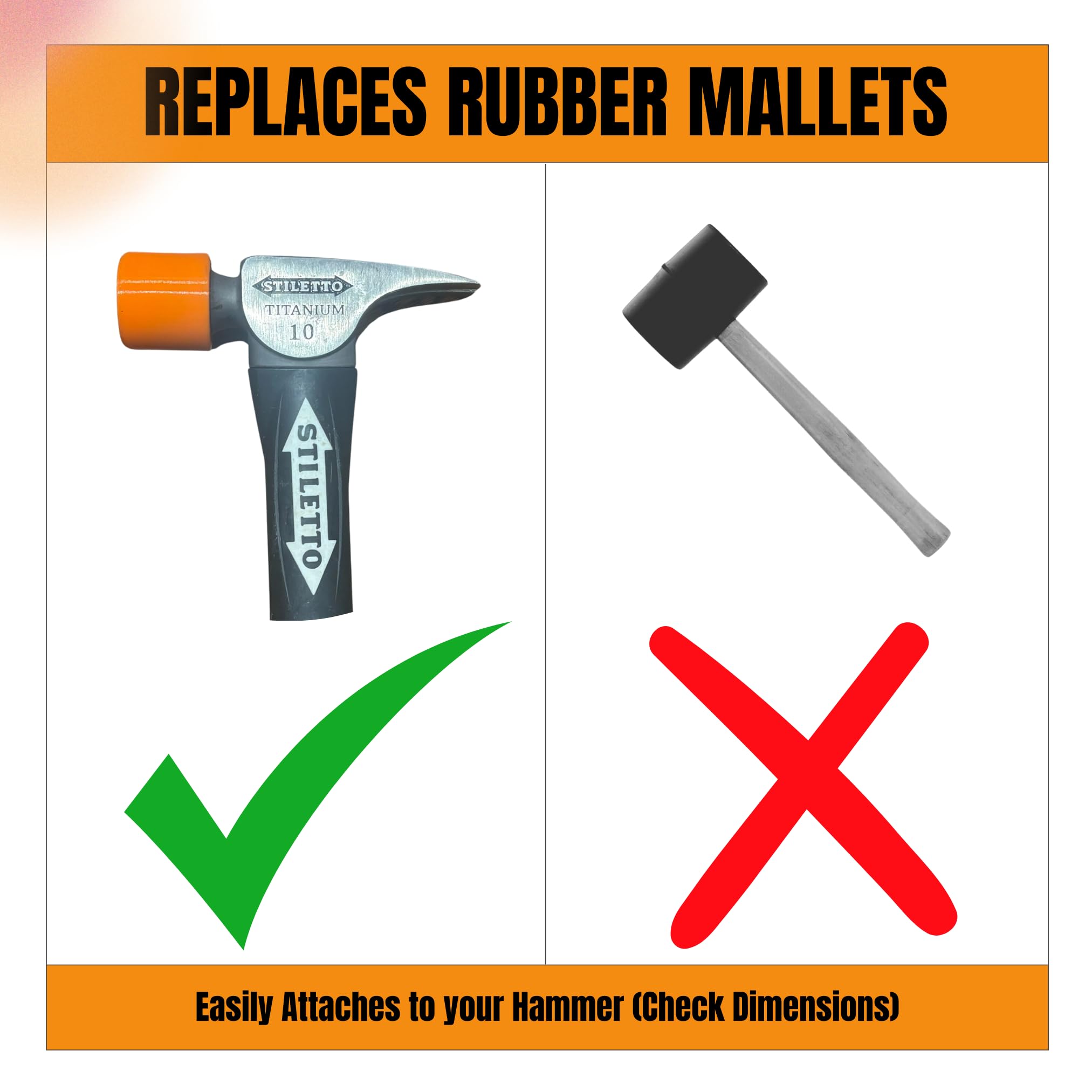 Soft Blow Hammer Cover Compatible with 10oz Stiletto – Durable Non